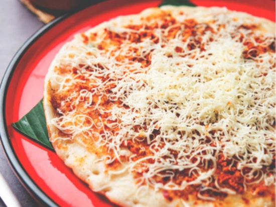 Cheese uttappa with sambhar