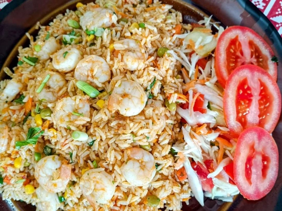 Rice with shrimp