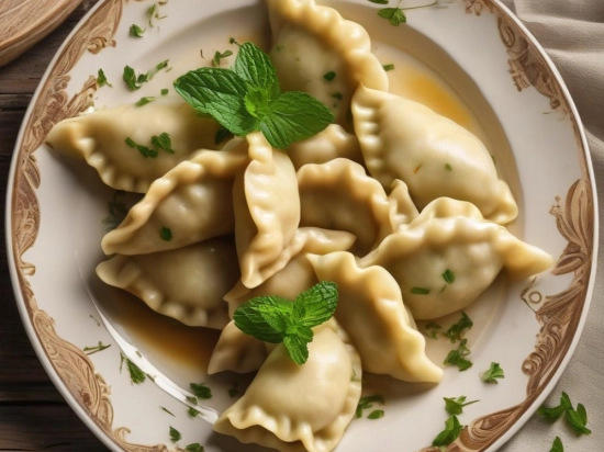 Pierogi z serem, ziemniakami i miętą