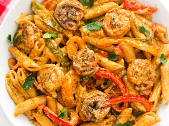 Rasta Pasta with Shrimp