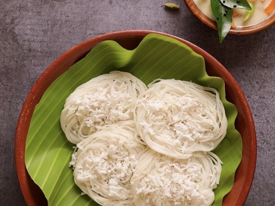Idiyappam with Vegetable Stew (rice flour string hoppers)