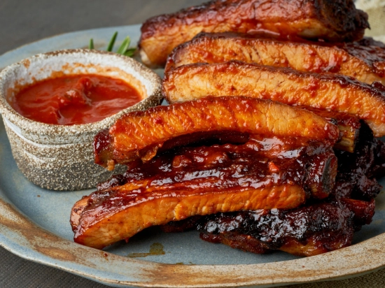 Rum Glazed BBQ Pork Ribs ( 2 servings)