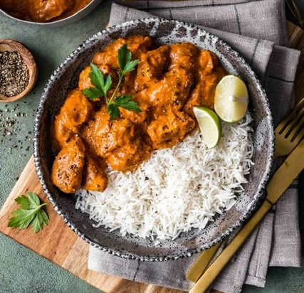 Butter chicken. With rice