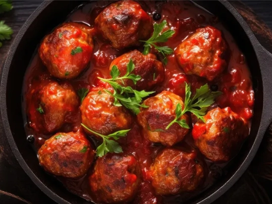 Włoskie klopsiki w sosie A la marinara oraz Penne Rigate N.46