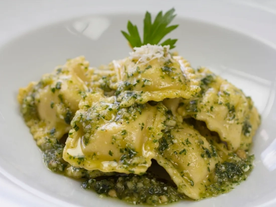 Ravioli with Basil pesto