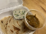 Parotta with Chicken Curry and Raita (Chicken curry is of 300g including pieces of chicken and Parotta BIG PORTION: 3 pieces)