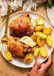 Garlic Butter Roasted Chicken with Potatoes & Carrots